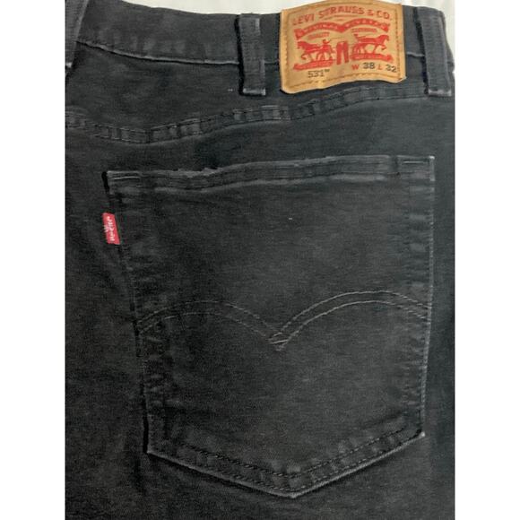 Levi's 531 Slim Straight Distressed Black Jeans, Men's - Picture 3 of 12